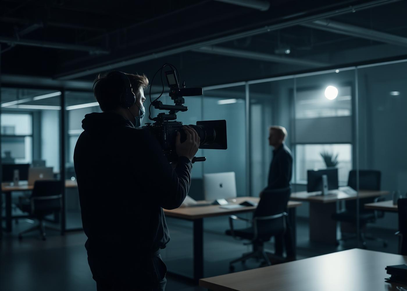 Equipe da VMK gravando dentro de uma empresa